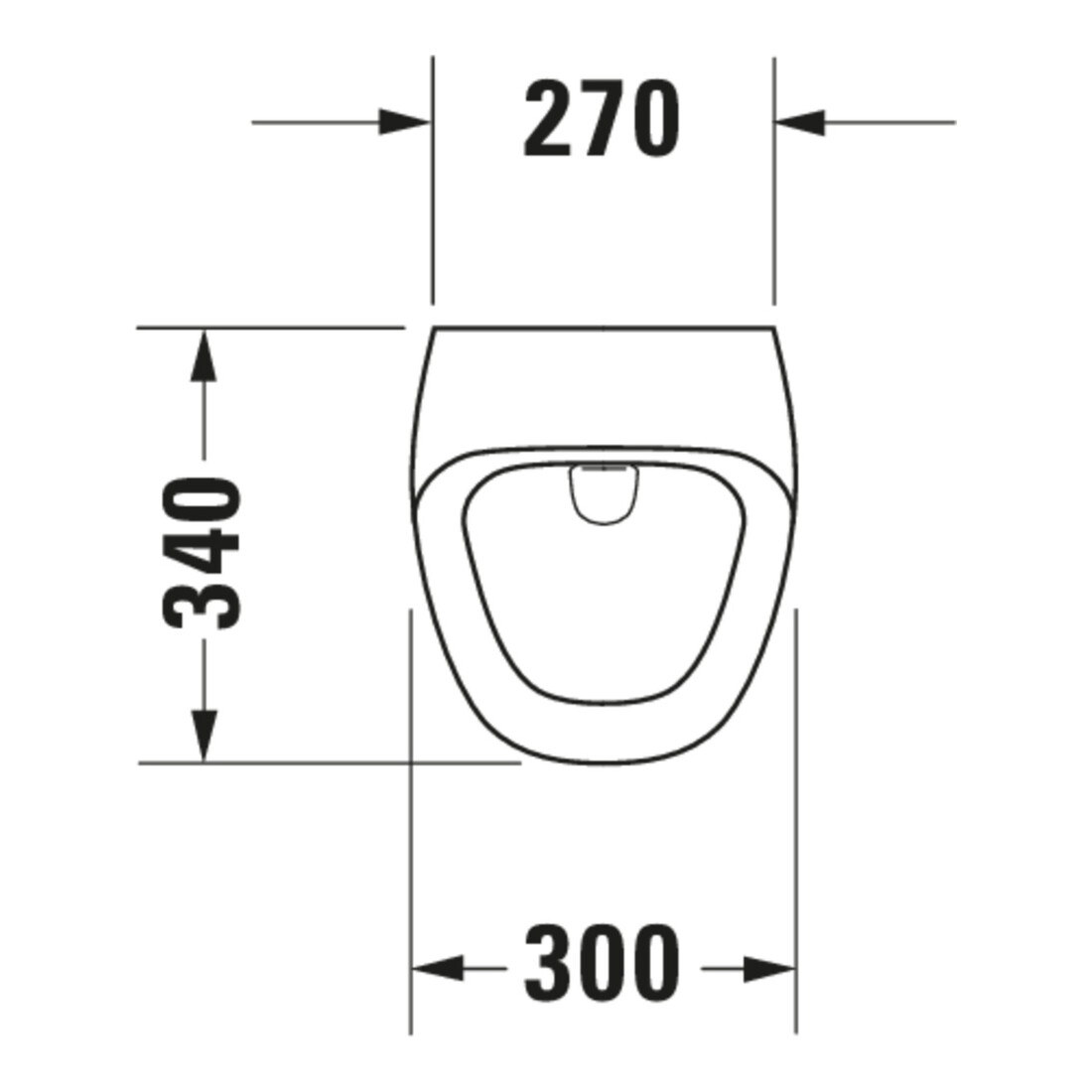 Duravit Urinoir d’aspiration DuraStyle 30x34cm, évac. par le haut, sans rebord, blanc