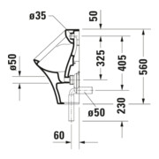 Duravit Urinoir d’aspiration DuraStyle 30x34cm, évac. par le haut, sans rebord, blanc-4