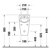 Duravit Urinoir d'aspiration Me by Starck 30x35cm, évac. v h, sans rebord, blanc brillant HG-2