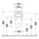 Duravit Urinoir d'aspiration Me by Starck 30x35cm, évac. v h, sans rebord, blanc brillant HG