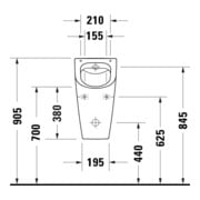 Duravit Urinoir d'aspiration Me by Starck 30x35cm, évac. v h, sans rebord, blanc brillant HG-5