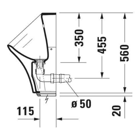 Duravit Urinoir DuraStyle 30x34 cm, électrique, sans rebord, blanc