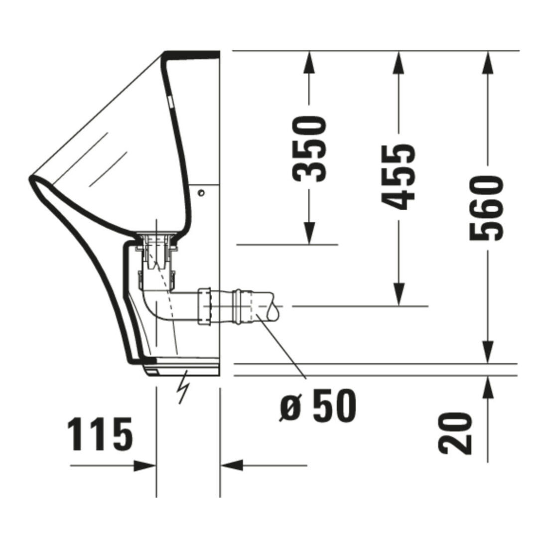 Duravit Urinoir DuraStyle 30x34 cm, électrique, sans rebord, blanc