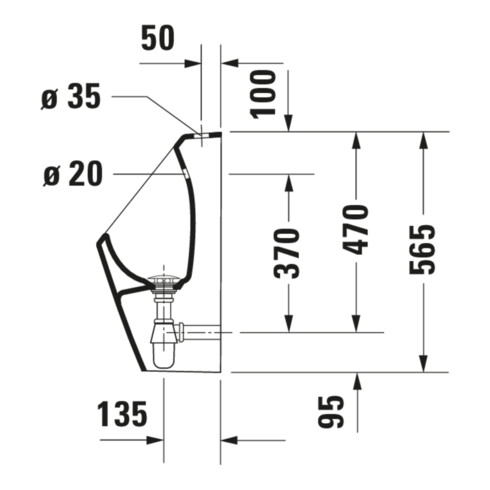 Duravit Urinoir No. 1 30,5x29 cm, alimentation par le haut, sans bride, blanc, sans robinet