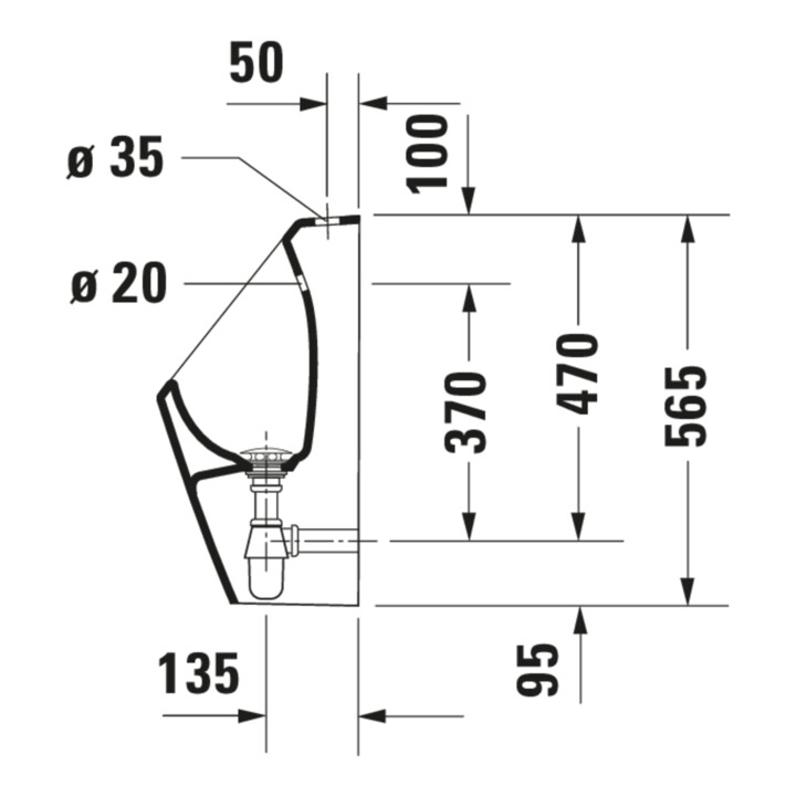 Duravit Urinoir No. 1 30,5x29 cm, alimentation par le haut, sans bride, blanc, sans robinet