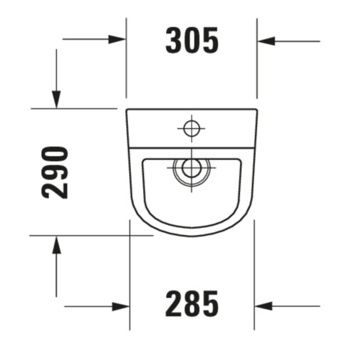 Duravit Urinoir No. 1 30,5x29 cm, alimentation par le haut, sans bride, blanc, sans robinet