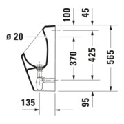Duravit Urinoir No. 1 30,5x29 cm, entrée haute, sans rebord, blanc, sans chasse-4