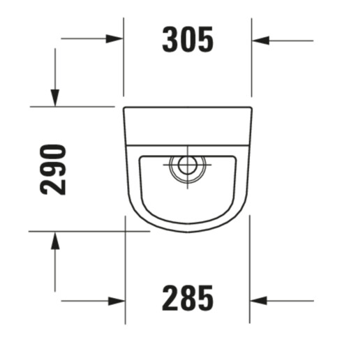 Duravit Urinoir No. 1 30,5x29 cm, entrée haute, sans rebord, blanc, sans chasse