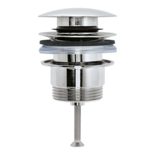 Duravit Valve Push-Open pour lavabo avec trop-plein, acier inoxydable brossé