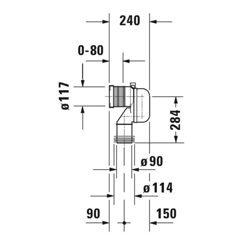 Duravit Vario-Ablaufbogen Abgang senkrecht Ø 90 mm