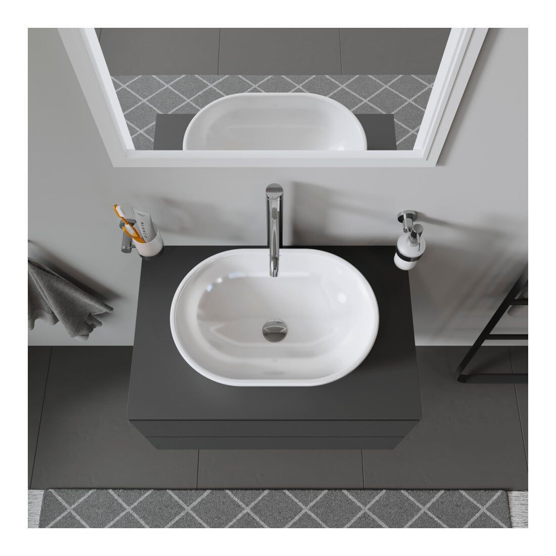 Duravit Vasque à poser 49,5x35 cm, sans trop-plein, blanc