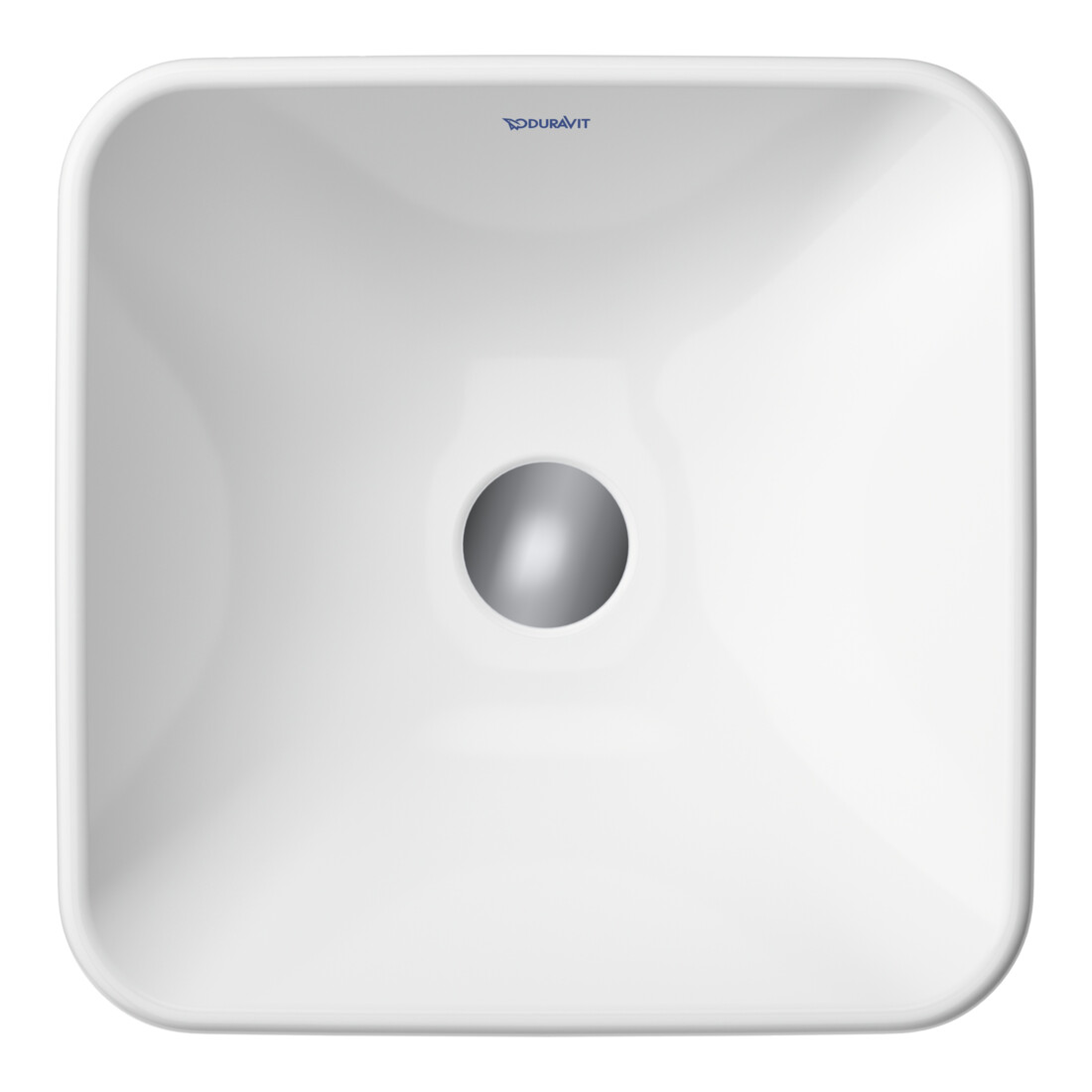 Duravit Vasque à poser D-Neo 40x40 cm, sans trop-plein, sans plage de robinet, blanc