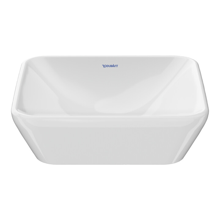 Duravit Vasque à poser D-Neo 40x40 cm, sans trop-plein, sans plage de robinet, blanc