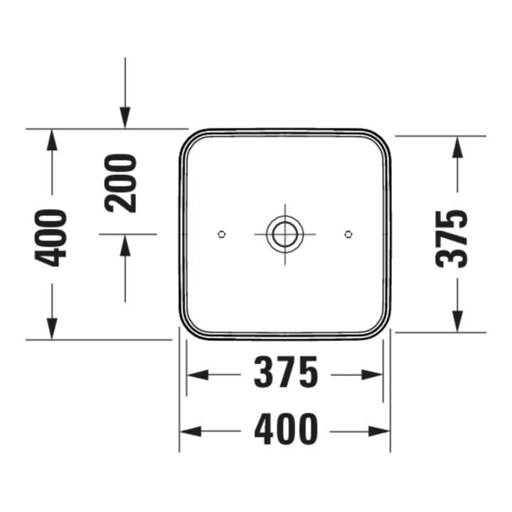 Duravit Vasque à poser D-Neo 40x40 cm, sans trop-plein, sans plage de robinet, blanc
