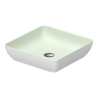 Duravit Vasque à poser DuroCast + Sivida 40x40 cm, vert pâle, extérieur blanc