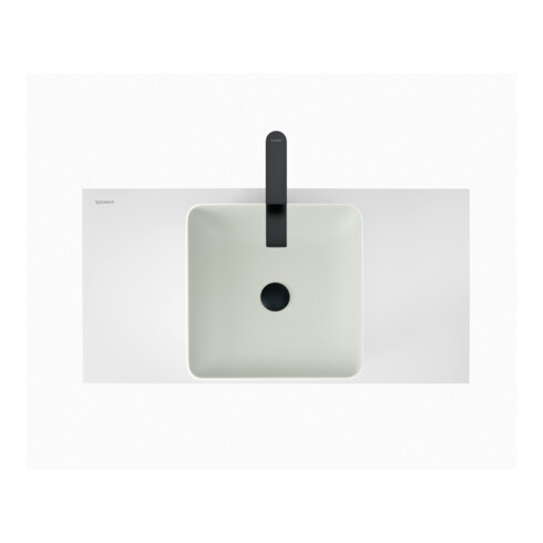 Duravit Vasque à poser DuroCast + Sivida 40x40 cm, vert pâle, extérieur blanc