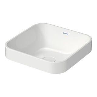 Duravit Vasque à poser Happy D.2 Plus 40x40 cm, blanc/anthracite, sans trop-plein, gauche, avec trop-plein, droite
