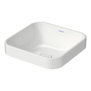 Duravit Vasque à poser Happy D.2 Plus 40x40 cm, blanc/anthracite, sans trop-plein, gauche, avec trop-plein, droite