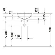 Duravit Vasque à poser Happy D.2 Plus 40x40 cm, blanc/anthracite, sans trop-plein, gauche, avec trop-plein, droite-4