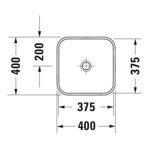 Duravit Vasque à poser Happy D.2 Plus 40x40 cm, blanc/anthracite, sans trop-plein, gauche, avec trop-plein, droite