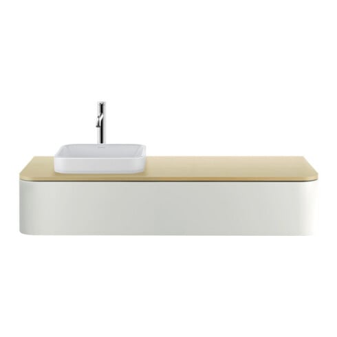 Duravit Vasque à poser Happy D.2 Plus 40x40, fermé, sans robinetterie, blanc