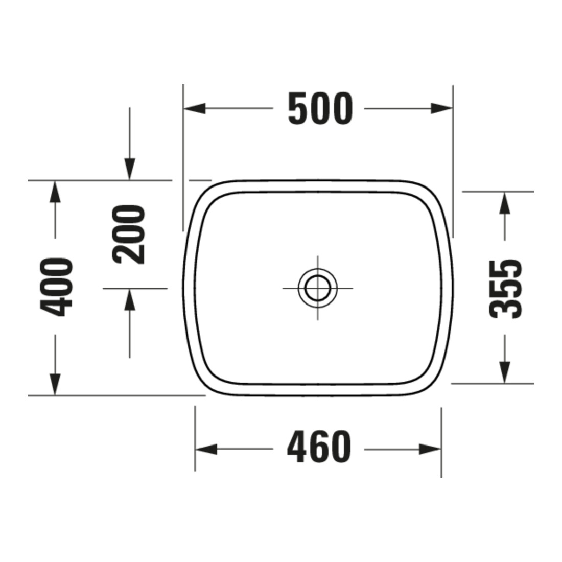 Duravit Vasque à poser Qatego 50x40 cm, blanc brillant, sans trop-plein, sans trou robinet