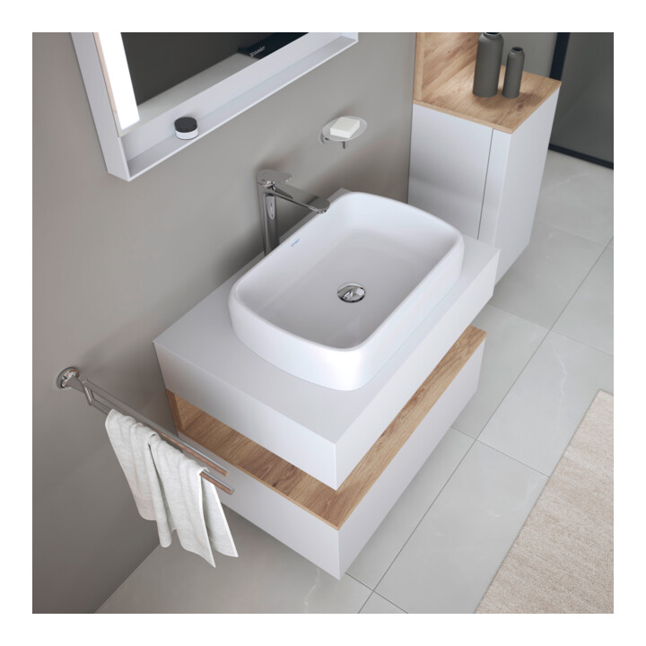 Duravit Vasque à poser Qatego 50x40 cm, blanc brillant, sans trop-plein, sans trou robinet