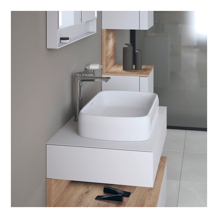 Duravit Vasque à poser Qatego 50x40 cm, blanc brillant, sans trop-plein, sans trou robinet