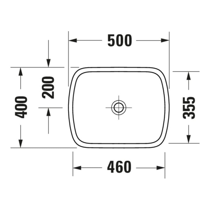 Duravit Vasque à poser Qatego 50x40 cm, blanc brillant, sans trop-plein, sans trou robinet