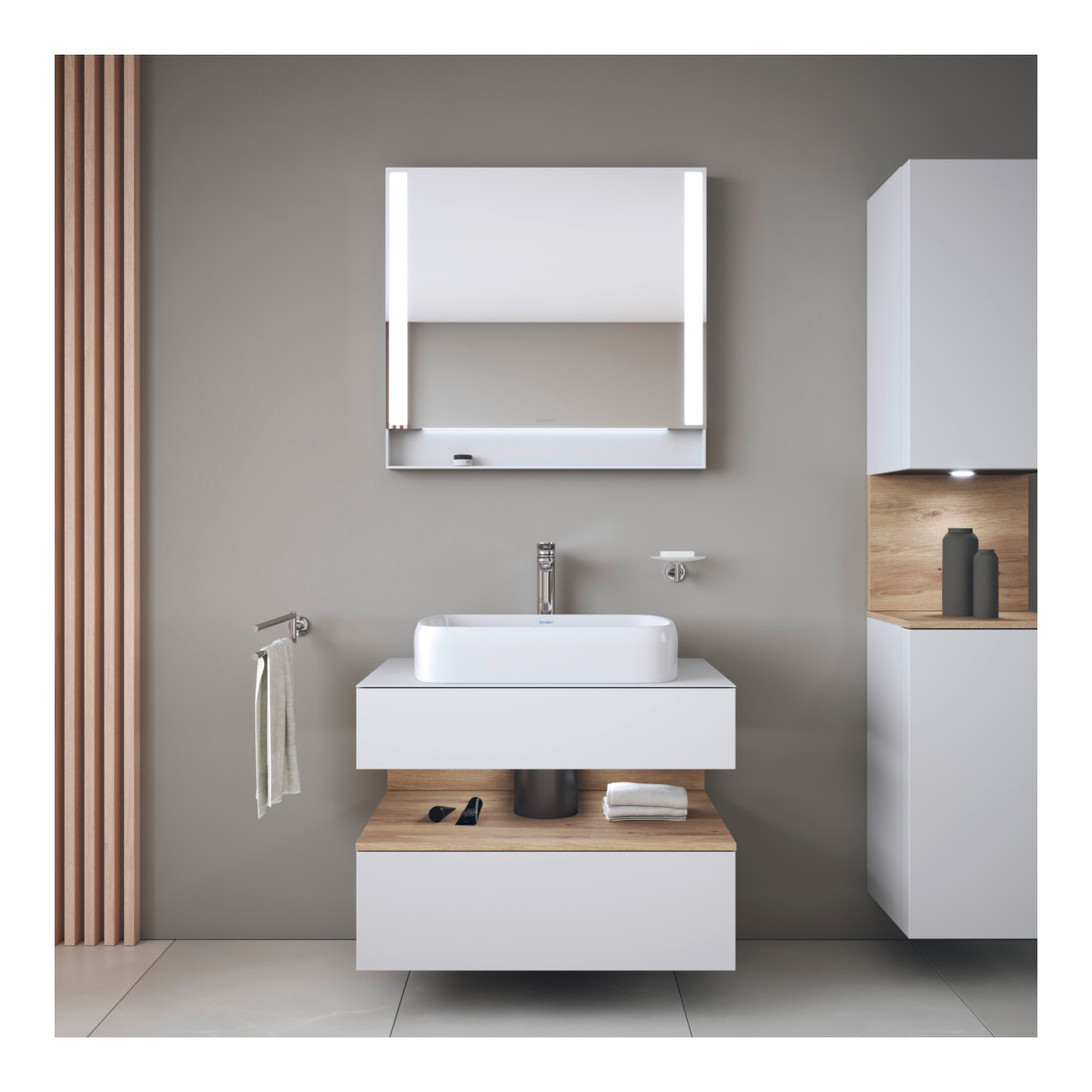 Duravit Vasque à poser Qatego 50x40 cm, blanc brillant, sans trop-plein, sans trou robinet