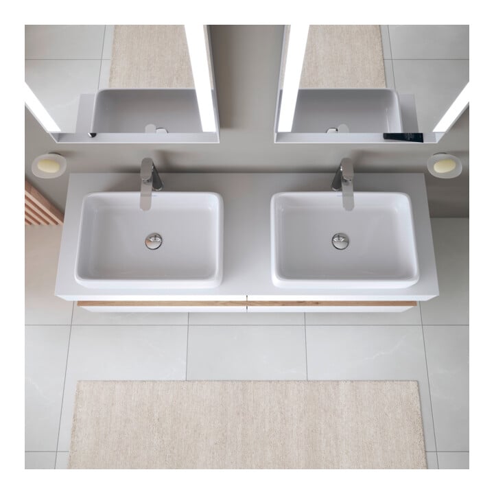 Duravit Vasque à poser Qatego 50x40 cm, sans trop-plein, sans trou de robinet, blanc brillant