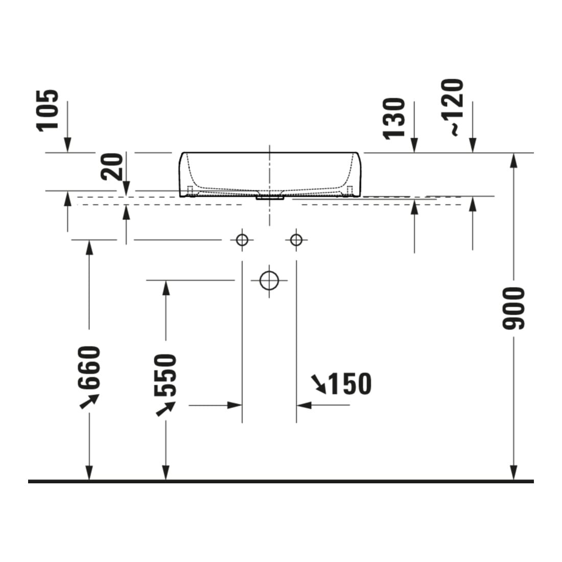 Duravit Vasque à poser Qatego 50x40 cm, sans trop-plein, sans trou de robinet, blanc brillant