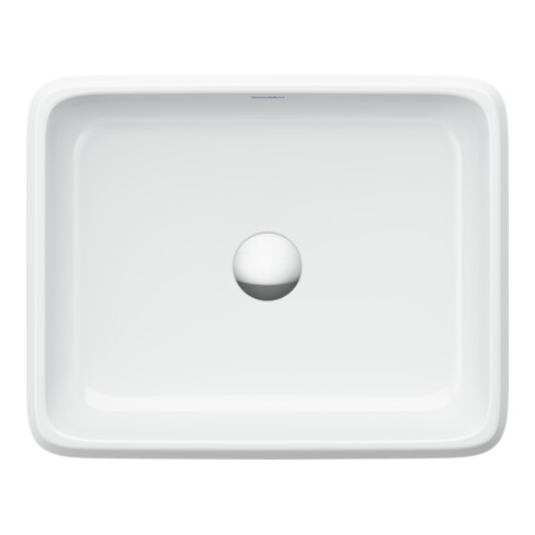 Duravit Vasque à poser Qatego 50x40 cm, sans trop-plein, sans trou de robinet, blanc brillant