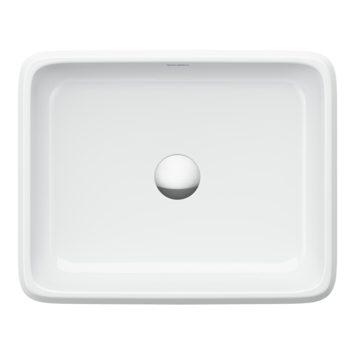 Duravit Vasque à poser Qatego 50x40 cm, sans trop-plein, sans trou de robinet, blanc brillant