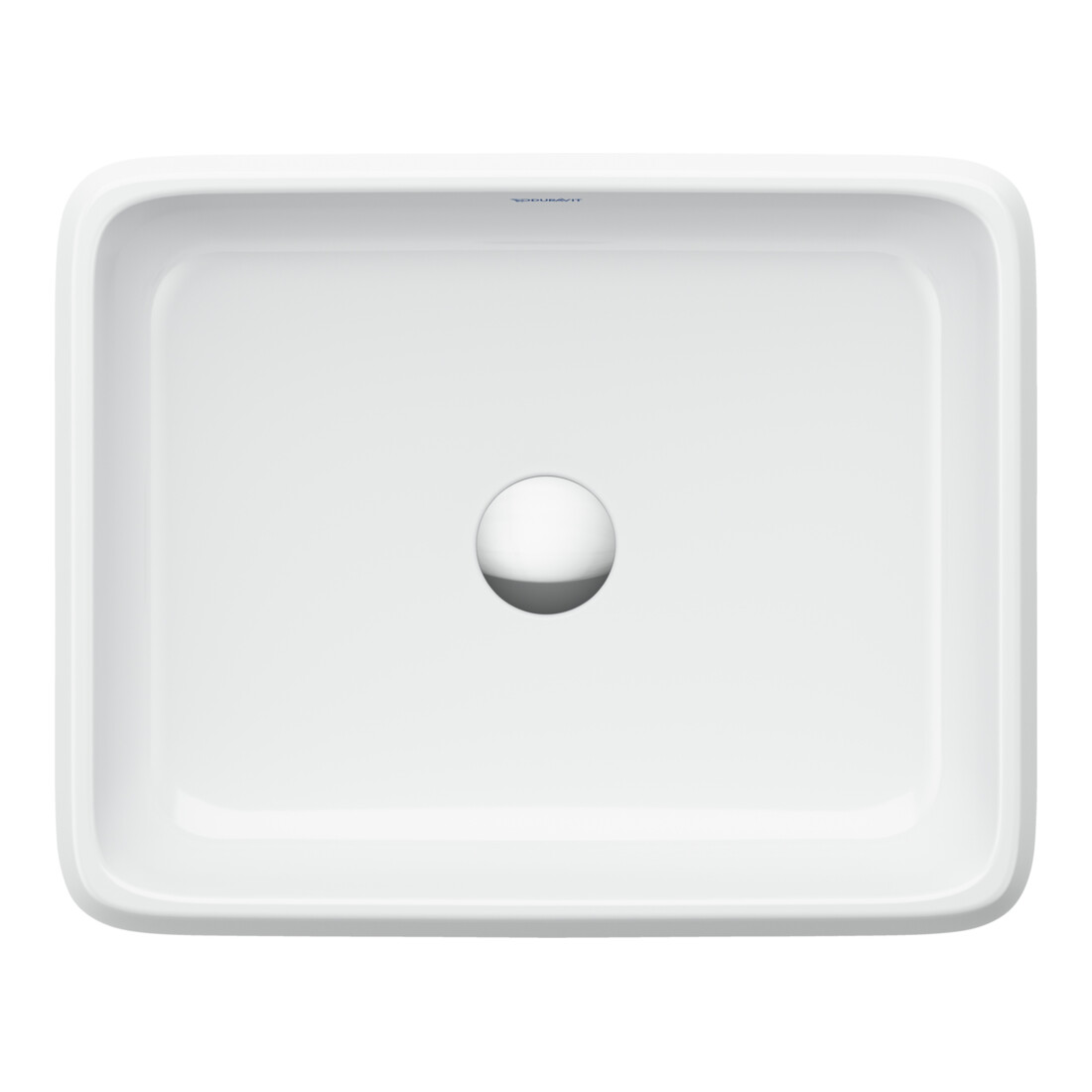 Duravit Vasque à poser Qatego 50x40 cm, sans trop-plein, sans trou de robinet, blanc brillant