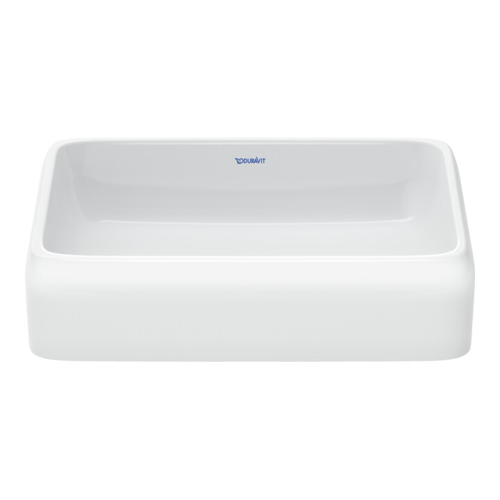 Duravit Vasque à poser Qatego 50x40 cm, sans trop-plein, sans trou de robinet, blanc brillant