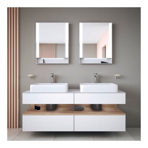 Duravit Vasque à poser Qatego 50x40 cm, sans trop-plein, sans trou de robinet, blanc brillant