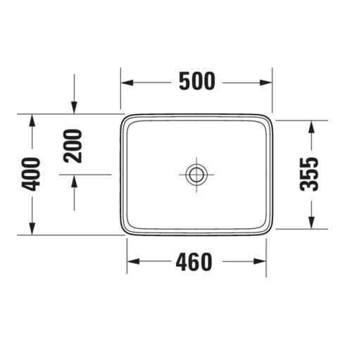 Duravit Vasque à poser Qatego 50x40 cm, sans trop-plein, sans trou de robinet, blanc brillant