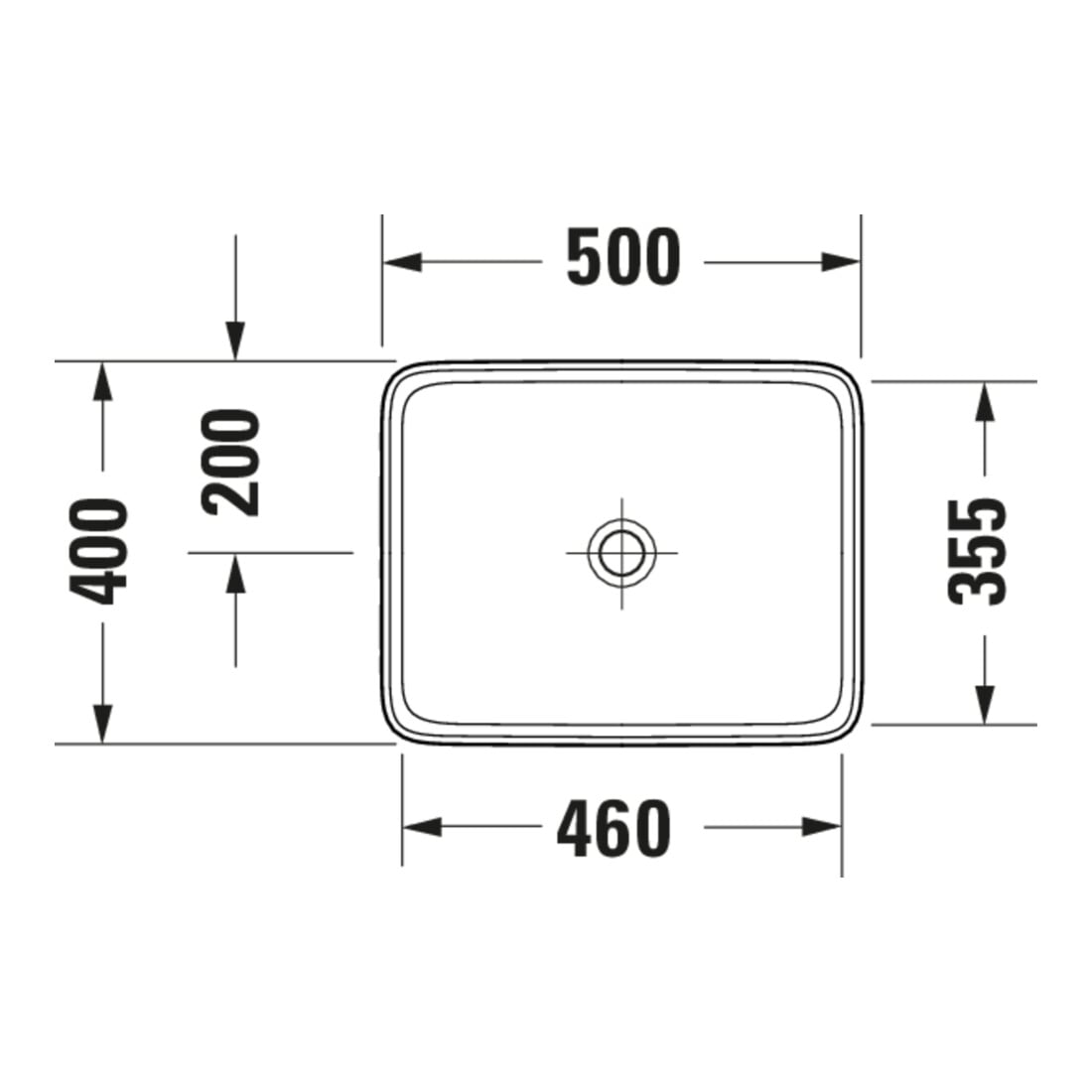 Duravit Vasque à poser Qatego 50x40 cm, sans trop-plein, sans trou de robinet, blanc brillant