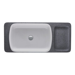 Duravit Vasque à poser Qatego 60x40 cm, blanc brillant, sans trop-plein, sans perçage robinet