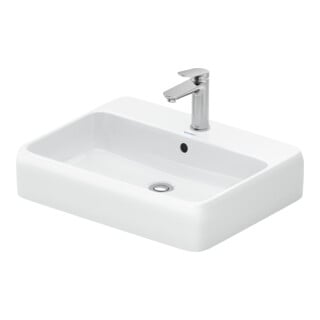 Duravit Vasque à poser Qatego 60x47 cm, blanc brillant, avec trou robinet, trop-plein