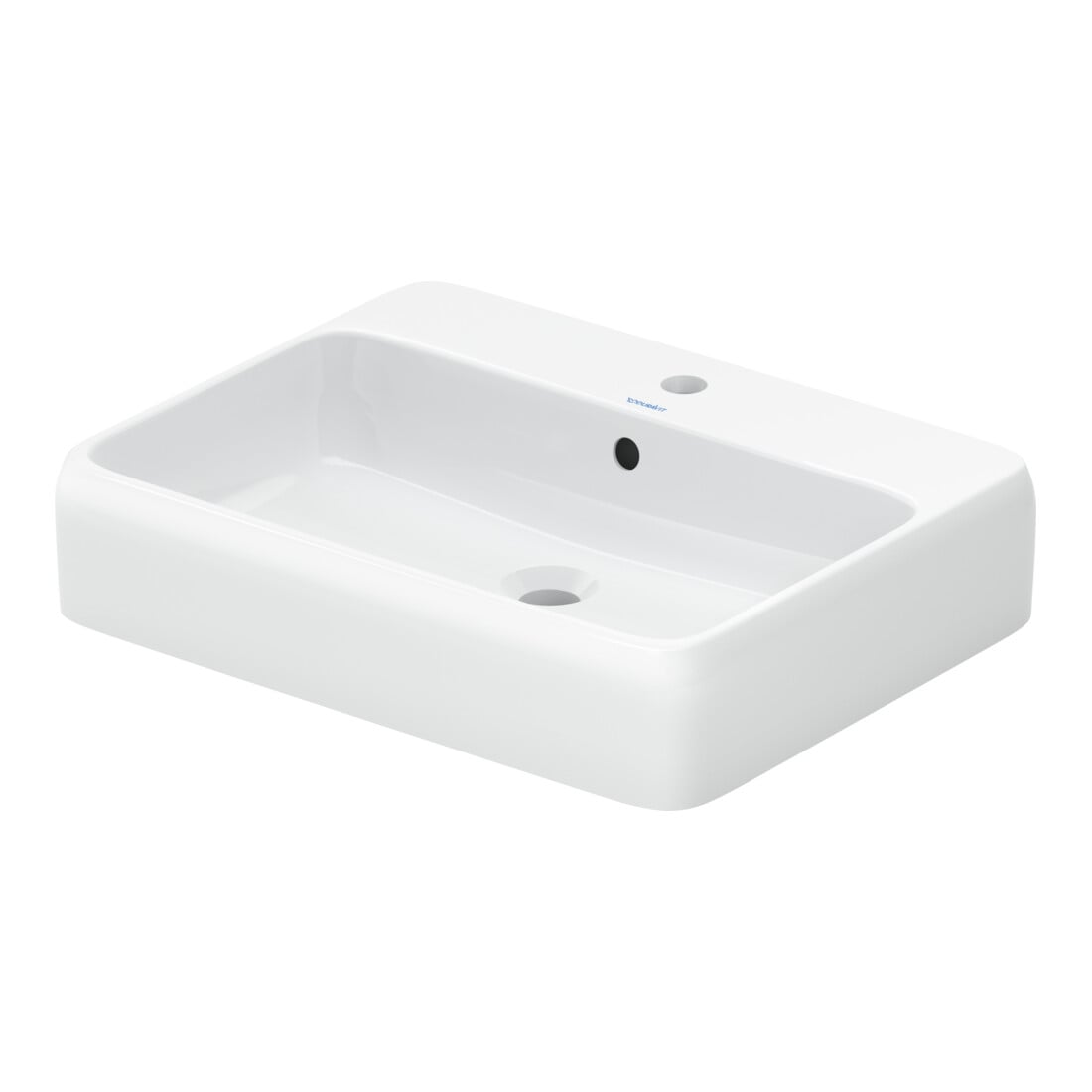 Duravit Vasque à poser Qatego 60x47 cm, blanc brillant, avec trou robinet, trop-plein