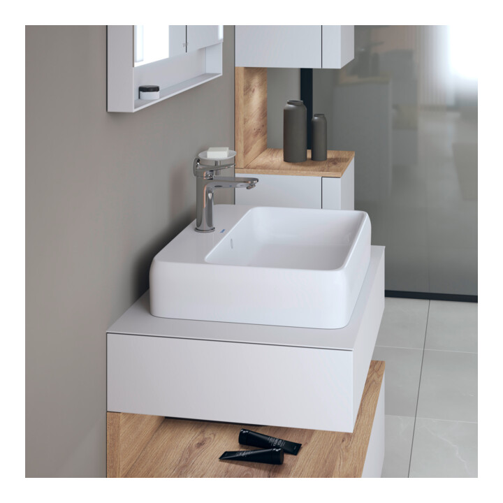 Duravit Vasque à poser Qatego 60x47 cm, blanc brillant, avec trou robinet, trop-plein