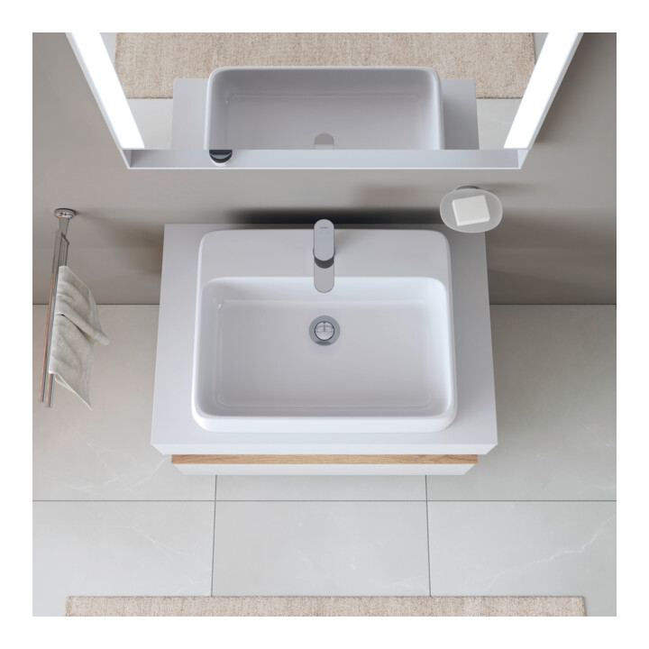 Duravit Vasque à poser Qatego 60x47 cm, blanc brillant, avec trou robinet, trop-plein