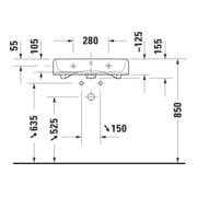 Duravit Vasque à poser Qatego 60x47 cm, blanc, sans trop-plein, avec trou robinet, trop-plein fermé-4