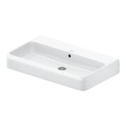 Duravit Vasque à poser Qatego 80x47 cm, blanc brillant, sans trop-plein, avec trop-plein, fermé