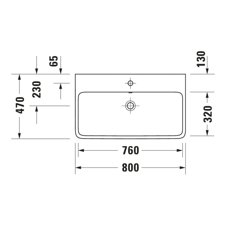 Duravit Vasque à poser Qatego 80x47 cm, blanc brillant, sans trop-plein, avec trop-plein, fermé