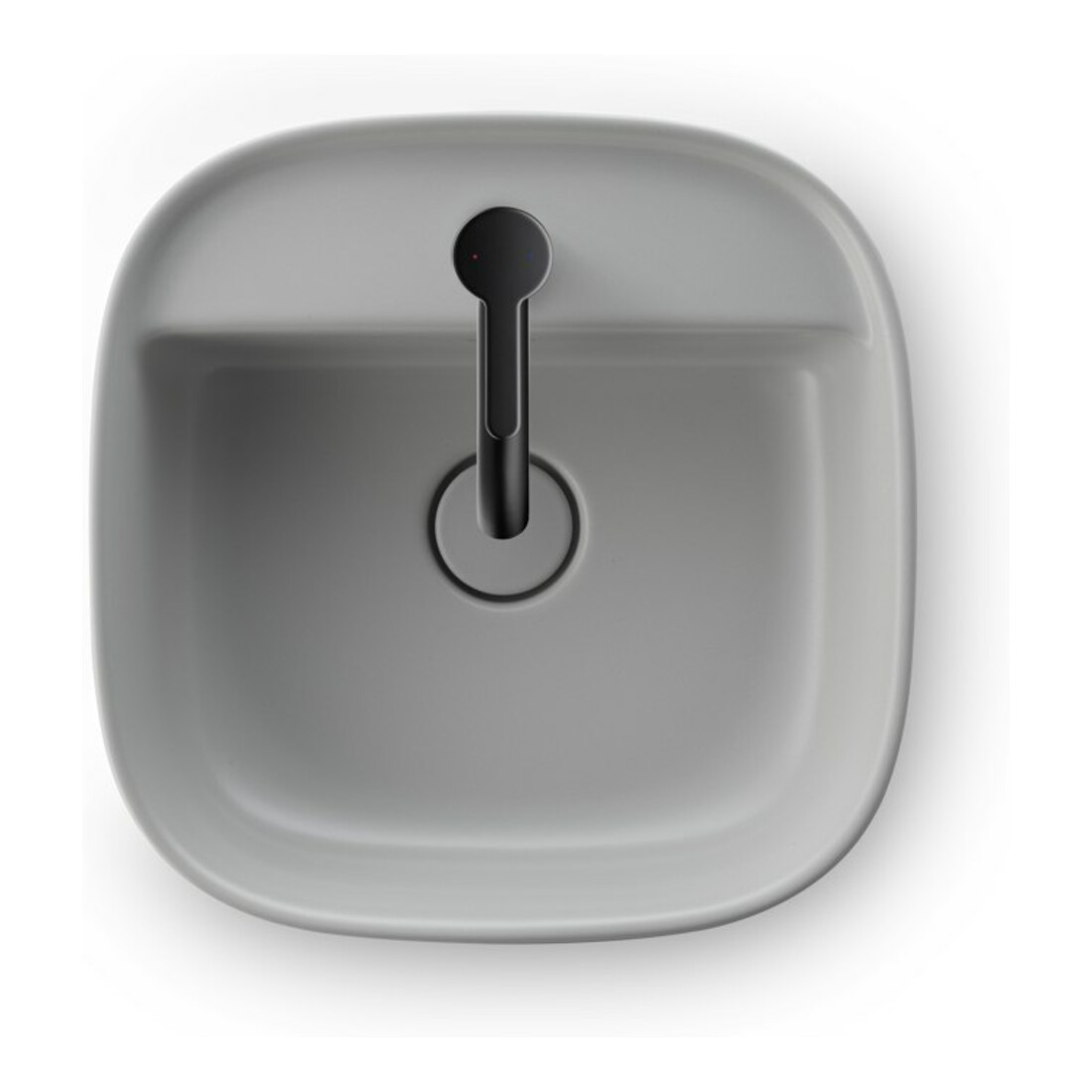 Duravit Vasque à poser Zencha 42x42 cm, avec trop-plein, gris satinée