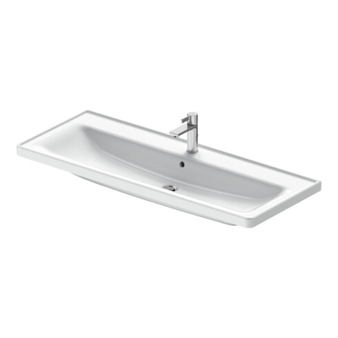 Duravit Vasque D-Neo 120,5x48 cm, avec trop-plein, blanc brillant, avec robinetterie