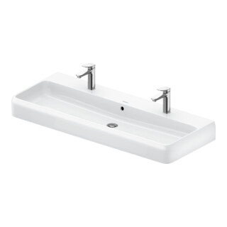 Duravit Vasque double Qatego 120x47 cm, 2 trous, blanc brillant